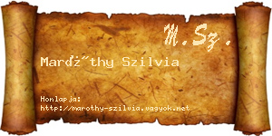 Maróthy Szilvia névjegykártya