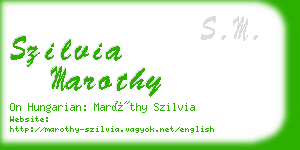 szilvia marothy business card